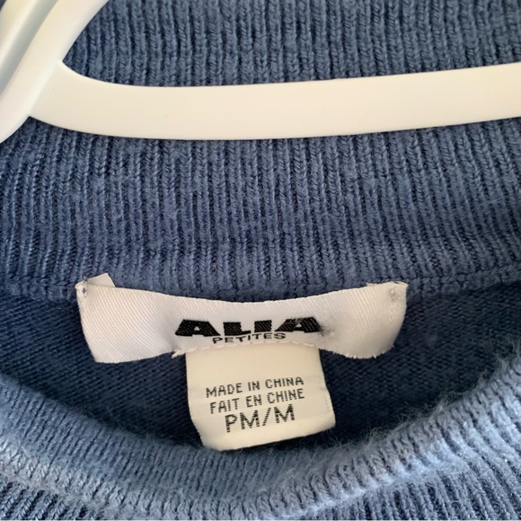ALIA vintage mock neck sweater, blue - Picture 3 of 3